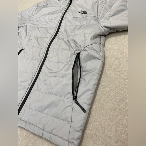 The North Face Men's Lightweight Puffer Jacket Sz S Poly Insulated Full Zip Gray - Picture 4 of 12